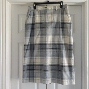 L.L. Bean Grey Plaid Flannel Skirt